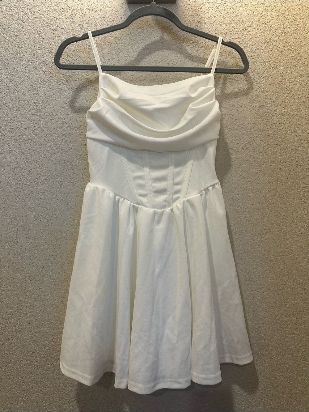 White Spaghetti Strap/cCorset Mini Dress